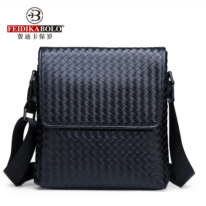 

FEIDIKABOLO High-Quality Woven Vertical Men's Bag New Fashion Personality Casual Wild Shoulder Messenger Bag