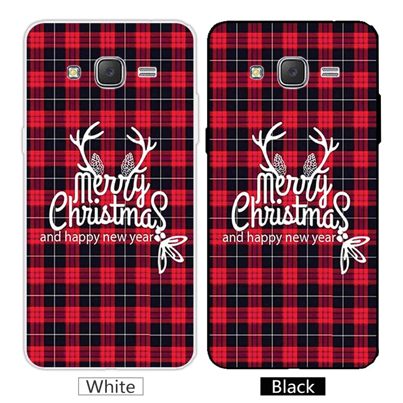 Silicone Case for Samsung Galaxy Grand Prime G530 Clear TPU For Black Back Matte Merry Christmas Cover |