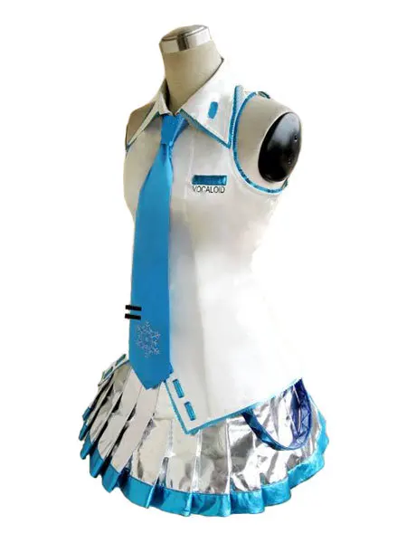 Бесплатная доставка костюм Vocaloid Project Diva Snow Miku для косплея Женский на Хэллоуин