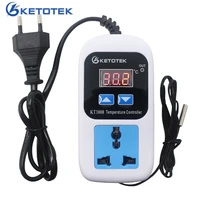 digital temperature humidity controller socket ac 110 220v thermostat regulator socket outlet euus plug with ntc sensor kt3008