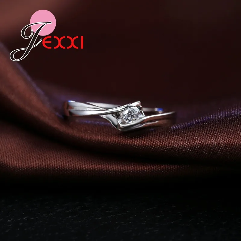 Exquisite Hot Sale Round Sparking Cubic Zirconia Genuine 925 Sterling Silver Finger Ring For Woman Girls Favorite Festival Gift | Украшения