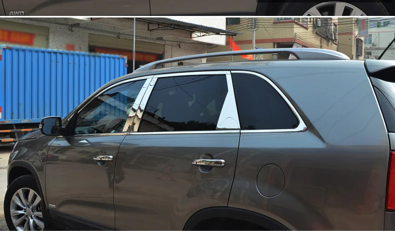 Lsrtw2017 304 нержавеющая сталь окна автомобиля планки для kia sorento 2009 2010 2011 2012 2013