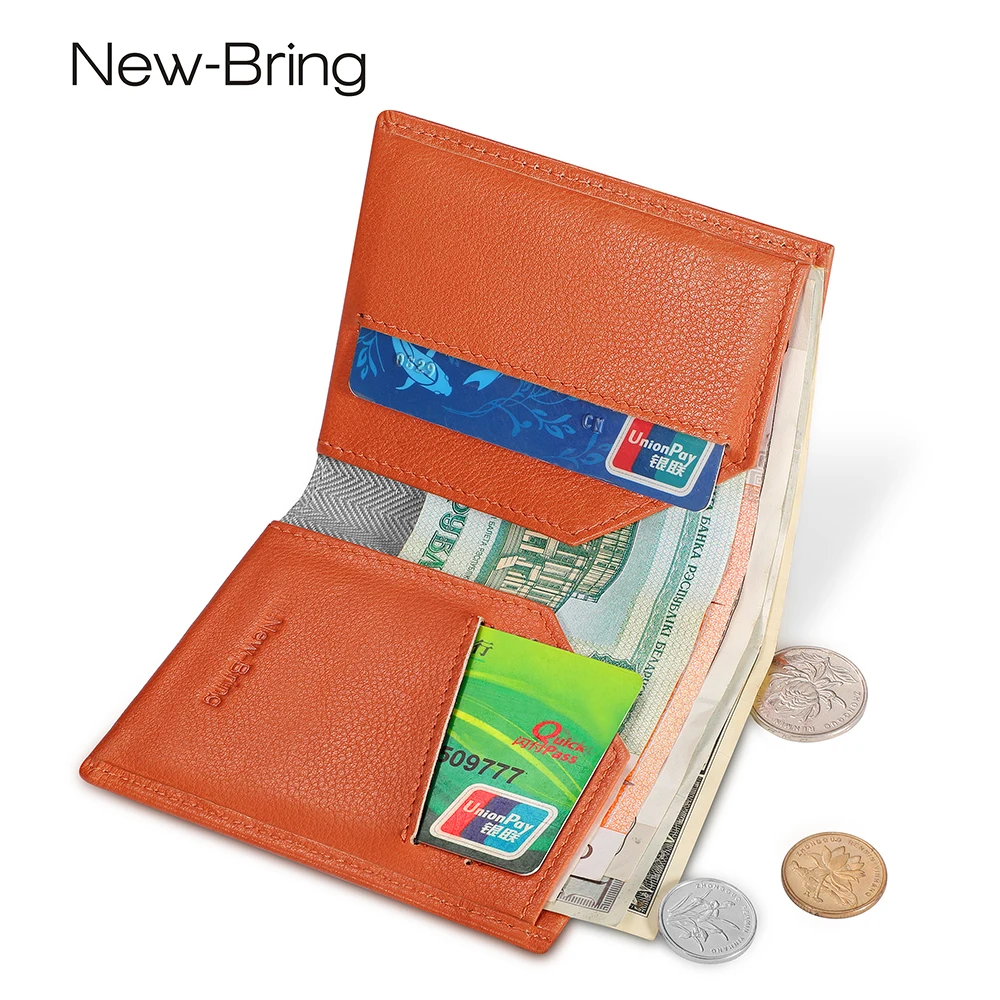 NewBring тонкий кожаный RFID блокирующий кошелек мужской для карт|Мужские кошельки| |