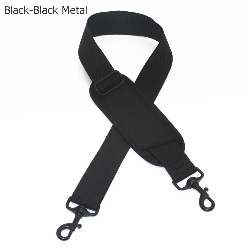 Black-Black Metal 3,8 см Широкий регулируемый длинный нейлоновый ремень для сумки крепкий плечевой ремень мужской портфель сумка для ноутбука Аксессуары для ремней на сумку черный KZ0395 - Цвет: Black-Black Metal