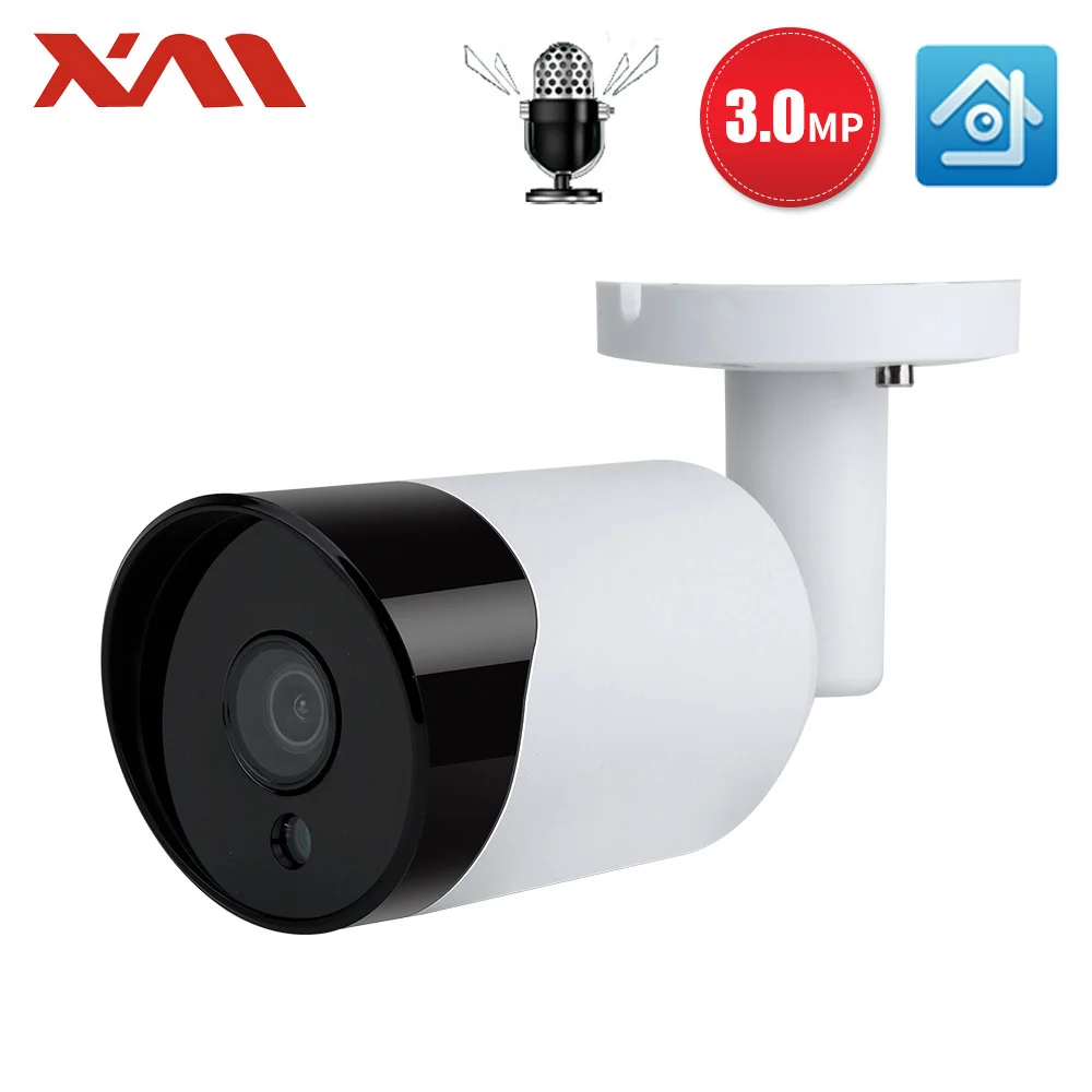 XM HD 3.0MP аудио запись CCTV POE IP камера Открытый водонепроницаемый ИК P2P Onvif безопасности Наблюдения Пуля IP камера