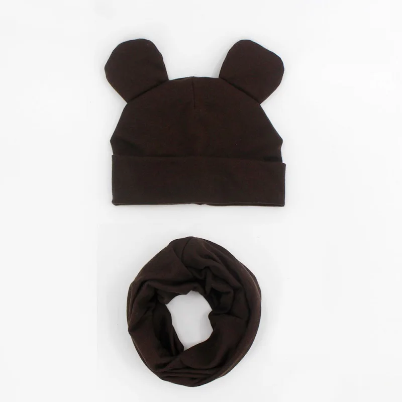 Baby Hat Cotton Ear Cap For Boys And Girls Winter Hat Scarf Set Children Boys Cap Scarf 2PCS