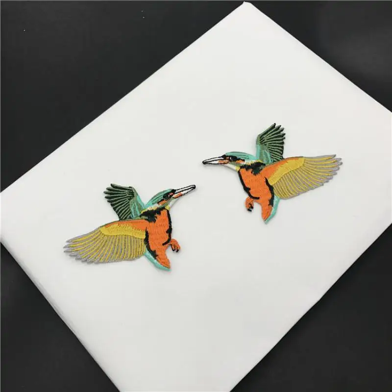 10 пар вышитые нашивки с птицами для одежды железная аппликация значки наклейки