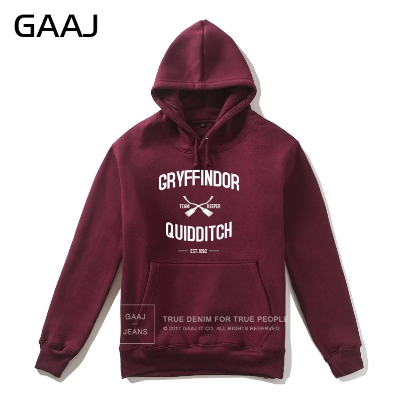 Wine "Gryffindor Quidditch Team" мужская толстовка с капюшоном женская на молнии новая уличная скейтборда высокого качества Мужская брендовая одежда# DW844 - Цвет: Wine
