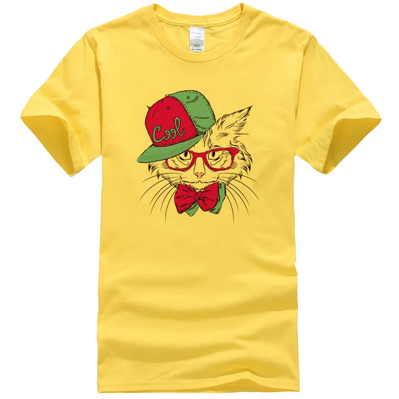 Мужская/женская футболка с 3d-рисунком кошки в стиле Харадзюку | Мужская одежда