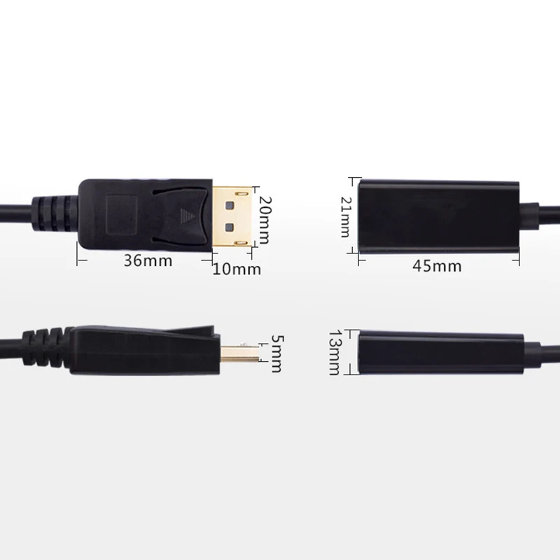 Переходник DP в HDMI совместимый с портом дисплея 1080P кабель конвертер для ПК