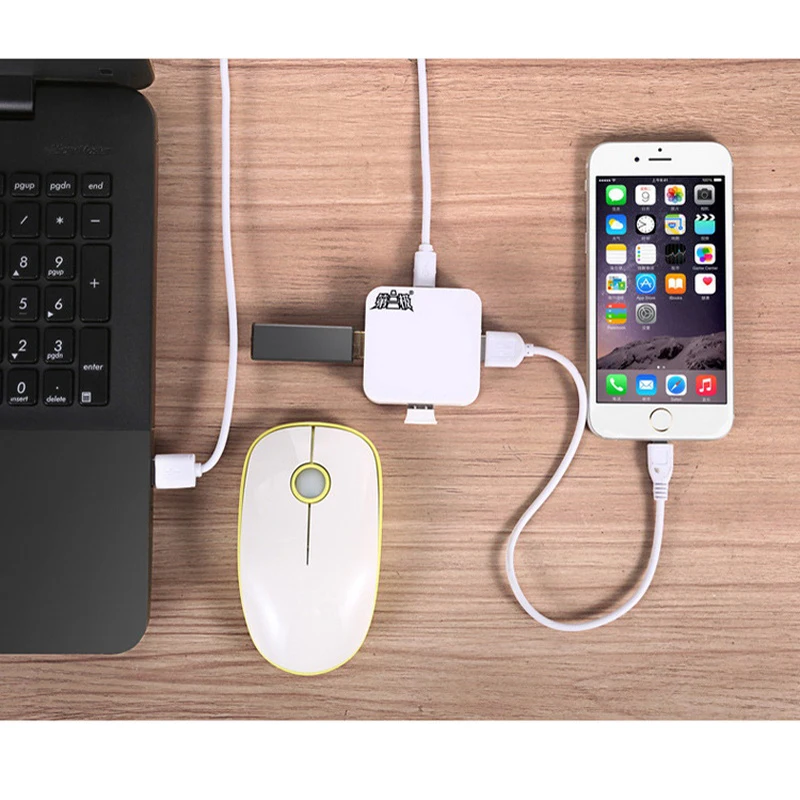 Snigir мини USB OTG концентратор два дополнительных высокоскоростных USB2.0 делитель 3