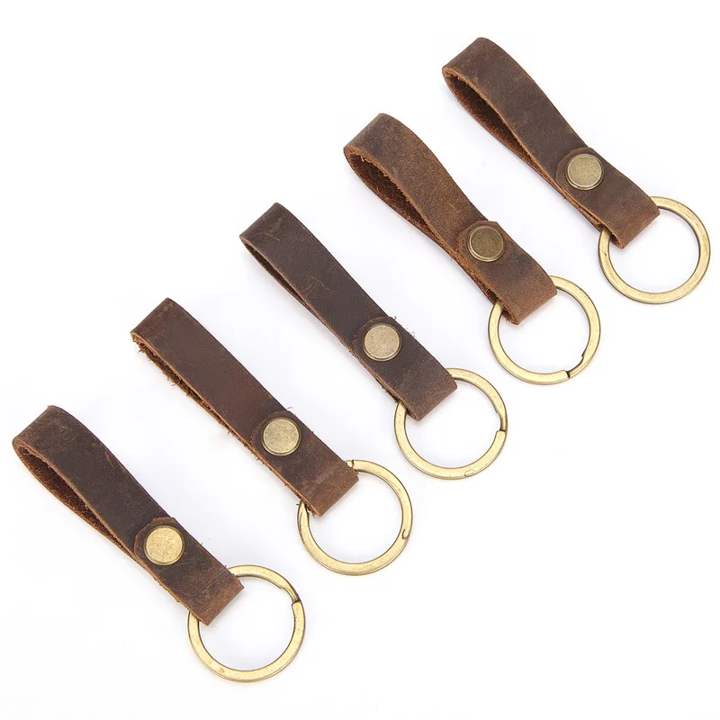 Кошелек EDC Keys из натуральной кожи повседневный брелок коричневая металлическая