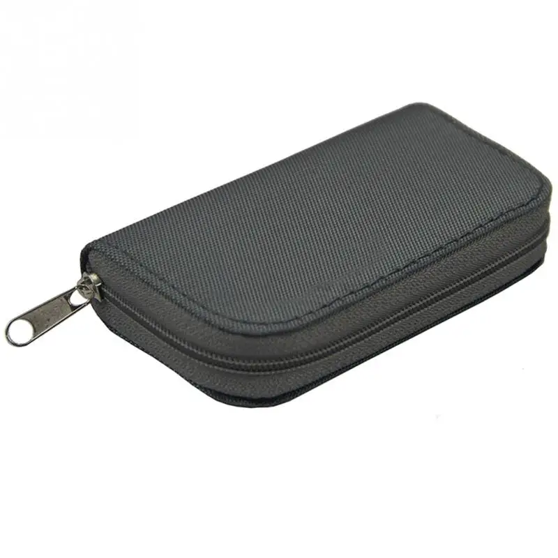 Нейлоновый 22 слота для карт памяти, сумка для карт памяти SD, SDHC, MMC, CF, Micro SD, держатель для карт, сумка для хранения, защитный чехол для переноски - Цвет: gray