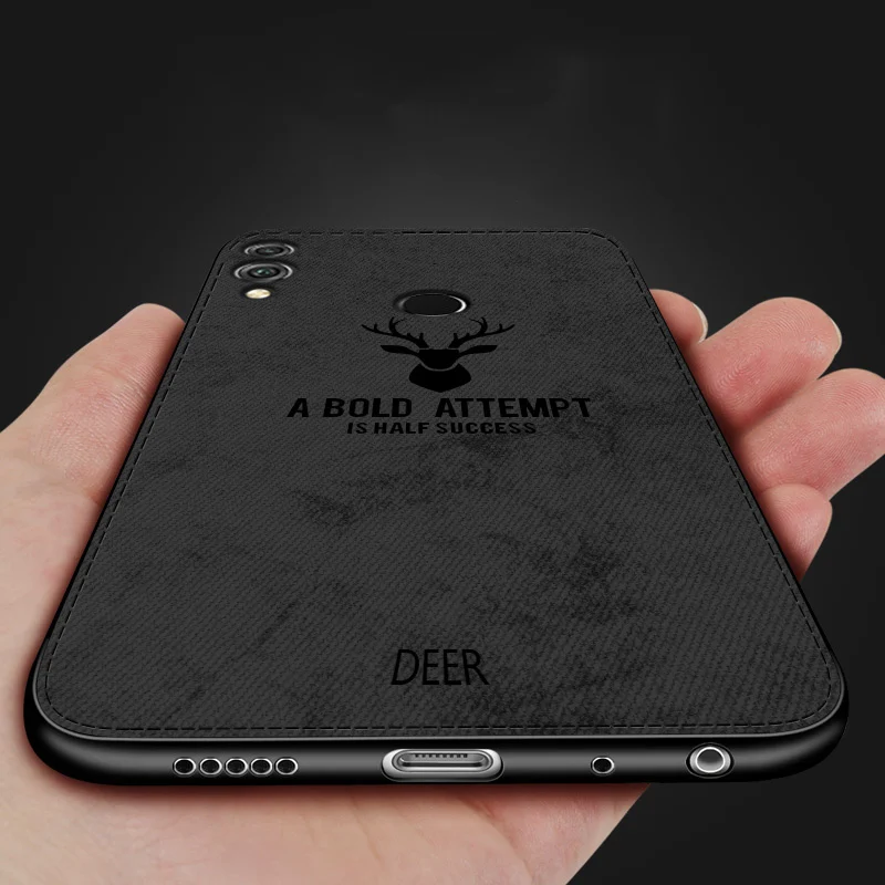 For Huawei Honor 8X case Cloth pattern back cover silicon soft edge shockproof business copa for huawei honor armor 6.5 |