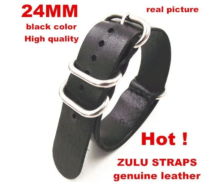 zulu straps genuine leather - Wholesale 10PCS/lot High quality 24MM Nato strap Watch band NATO straps watch strap-3244