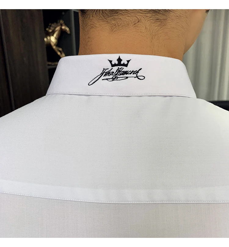 Новые формальные рубашки для мужчин офисное платье бизнес Ropa Hombre Elegante серые белые рубашки мужские розовые Camisa Social Masculina осень