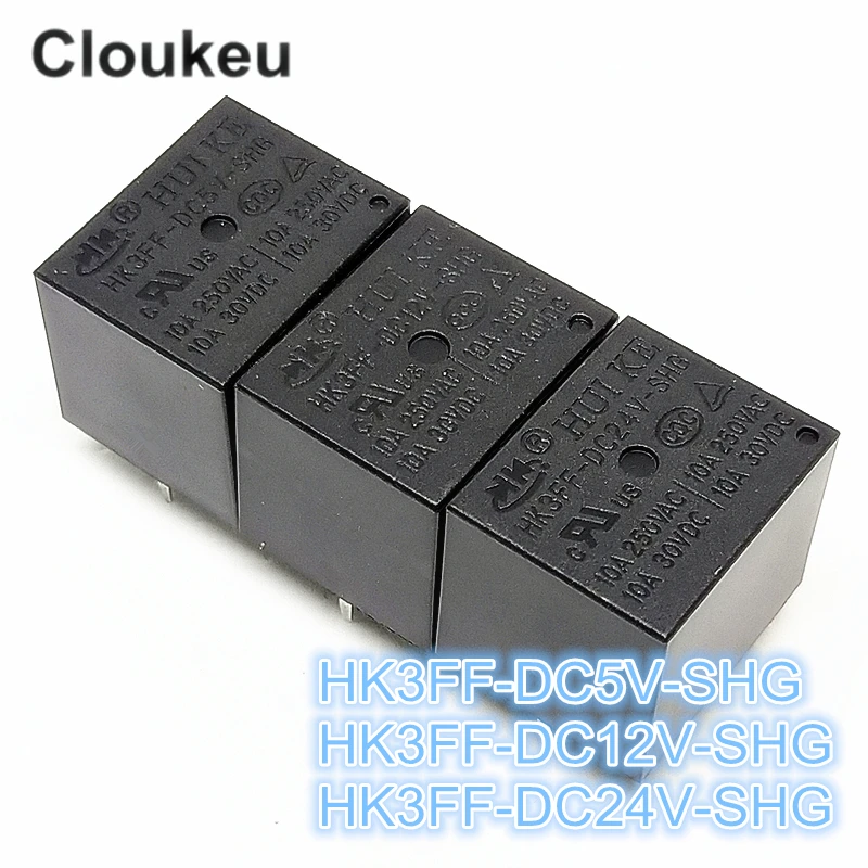 2 шт. реле DIP5 HK3FF-DC5V DC12V DC24V-SHG 5 В, 12 В, 24 В постоянного тока, T73 10A