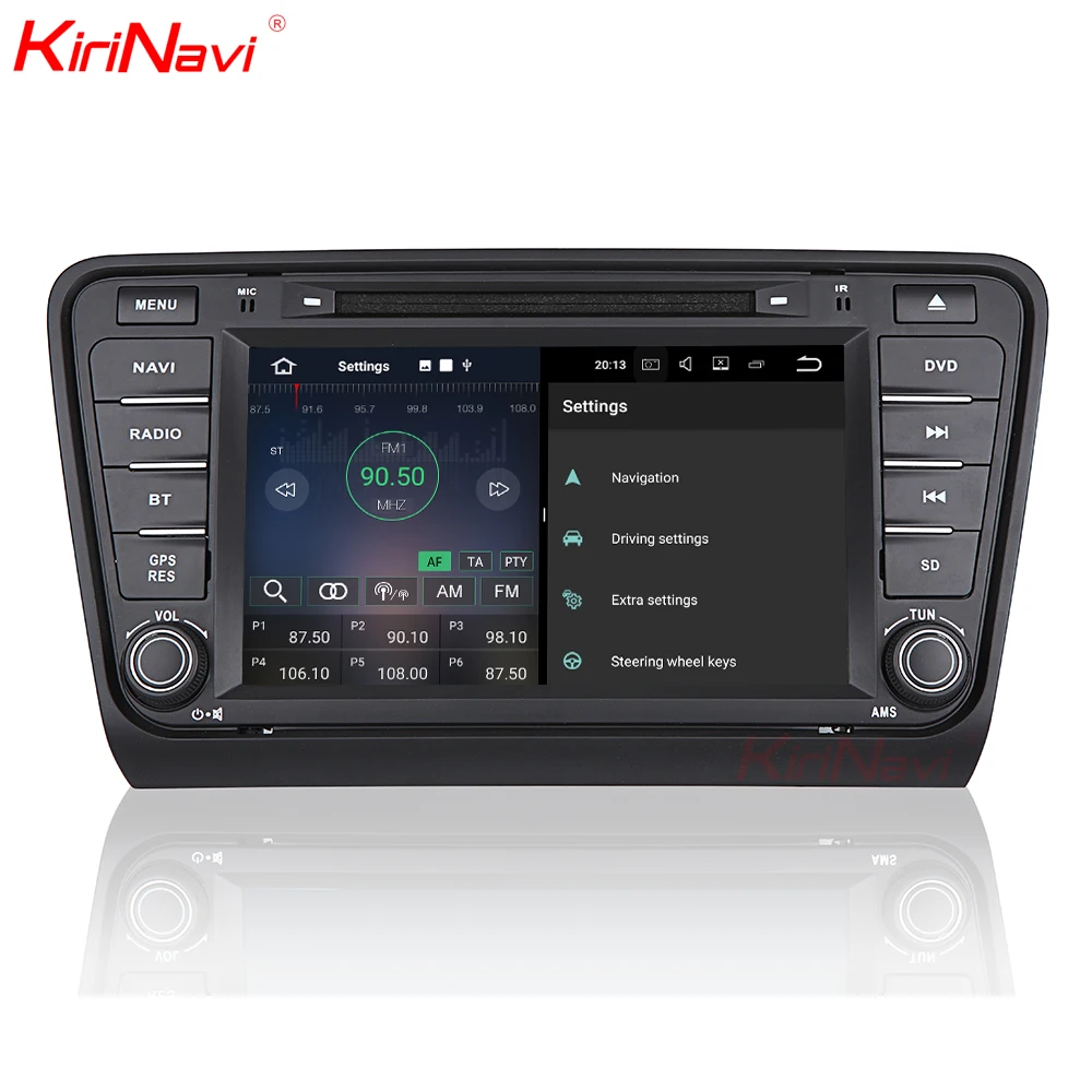 KiriNavi четырехъядерный Android 7,1 автомобильный Радио gps dvd-плеер стерео для Skoda Octavia A7 Автомобильная Мультимедийная система+ с gps WiFi