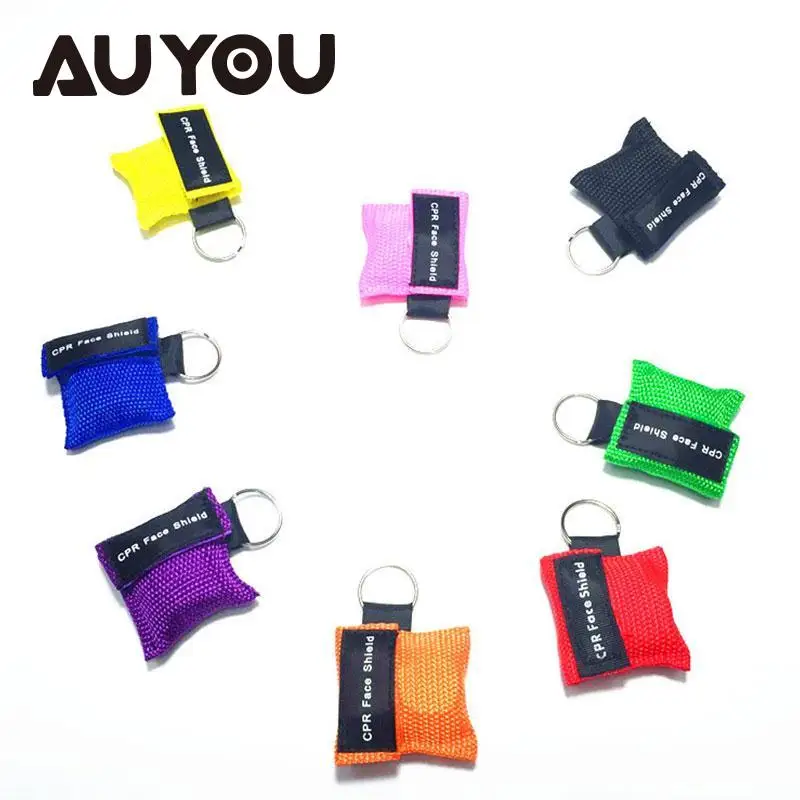 AUYOU 5 шт. одноразовая маска для искусственного дыхания при реанимации брелок для ключей лицевой щит для здоровья/Заводская упаковка