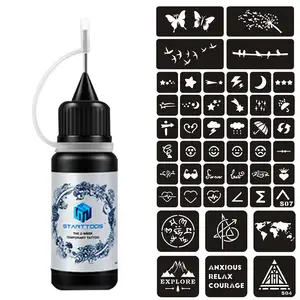 1 набор, временная татуировка, органический фруктовый сок с трафаретом, сделай сам, для рисования татуировок на теле, безопасный Водонепроницаемый стойкий крем для татуировок