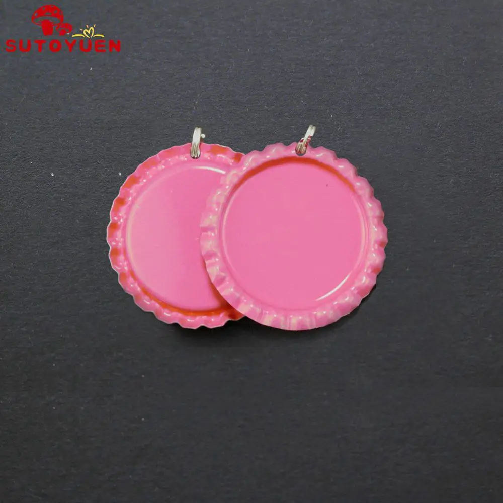 dark pink SUTOYUEN 160 шт " Цветные фланцевые крышки для бутылок с разделенным кольцом отверстие для поделок аксессуары ювелирные изделия подвески смешанные 16 цветов - Окраска металла: dark pink
