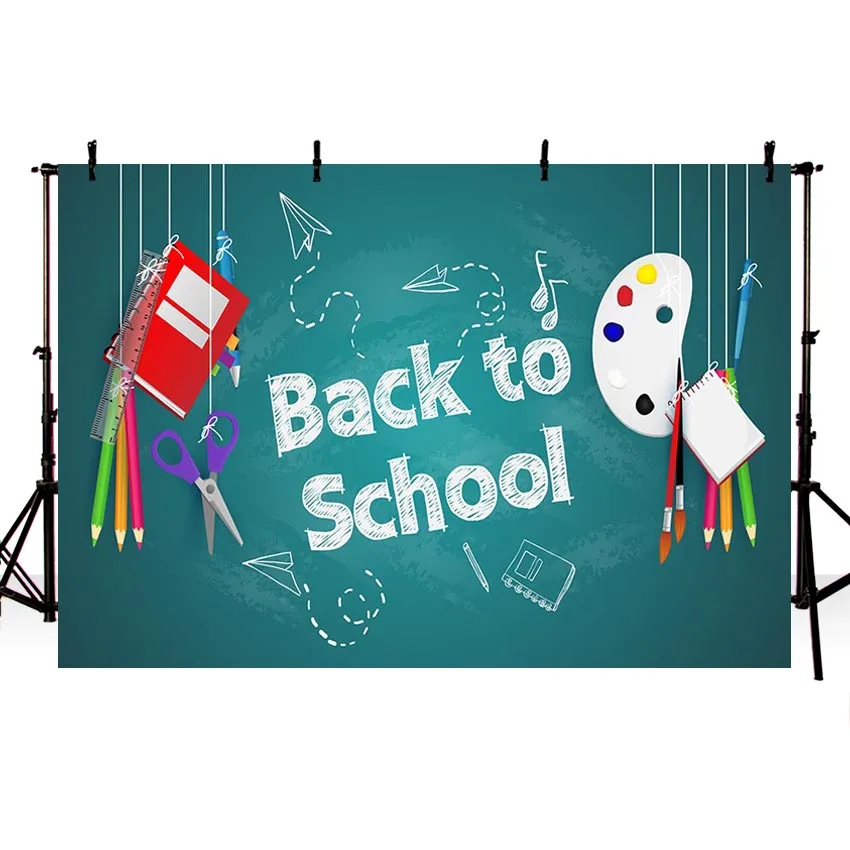 Фон для фотографий вернуться в школу карандаш доска детского обучения фон