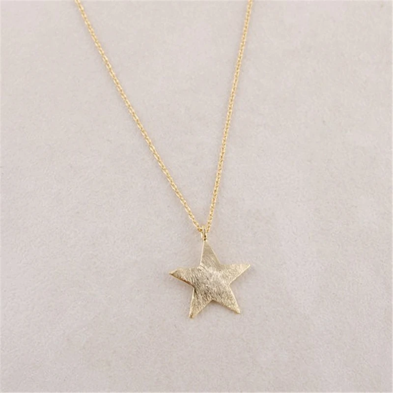 

Fashion planar equiangular five-pointed star pattern necklaces Color necklaces for women design chain of clavicle