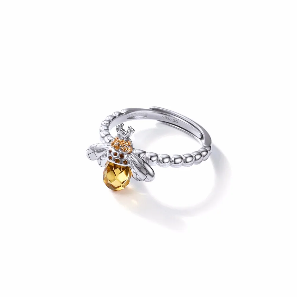 SILVERCUTE Аутентичные 925 пробы серебро Танцы пчелы крыло открыть палец кольцо для