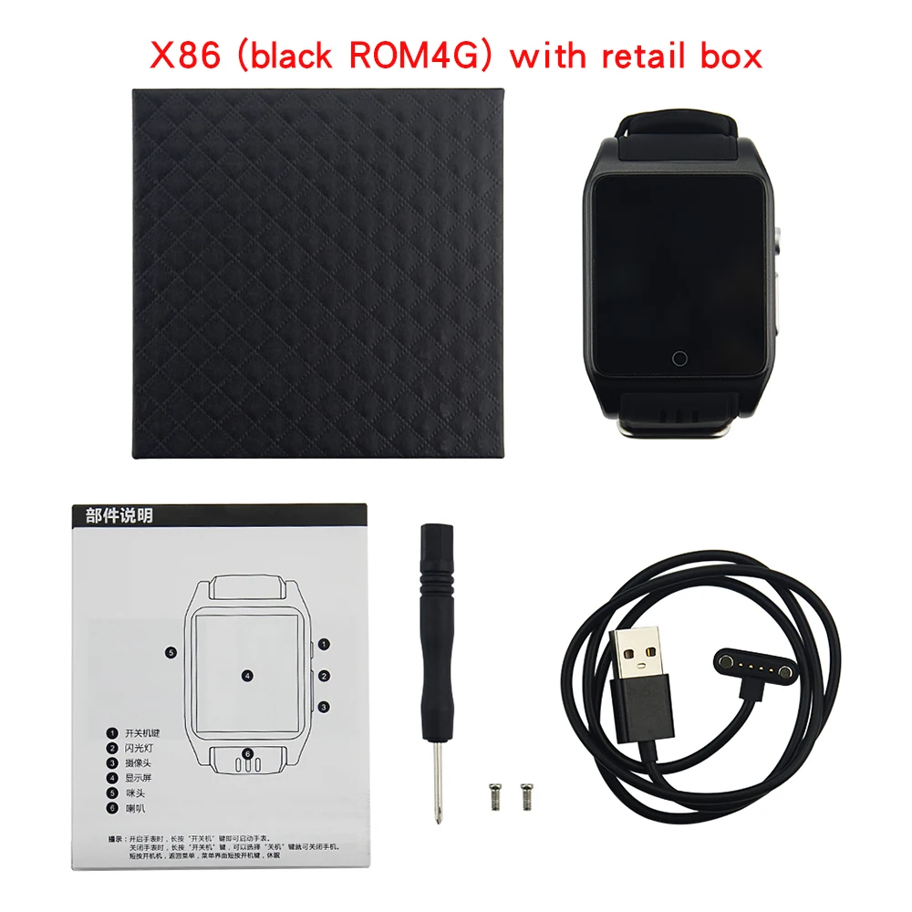 With Box Black ROM4G 3g WCDMA gps трекер X86 смарт gps часы 1,52 дюймов сенсорный экран HD камера SMS синхронизация звонков Bluetooth Wifi Голосовая работа бесплатное приложение - Color: With Box Black ROM4G