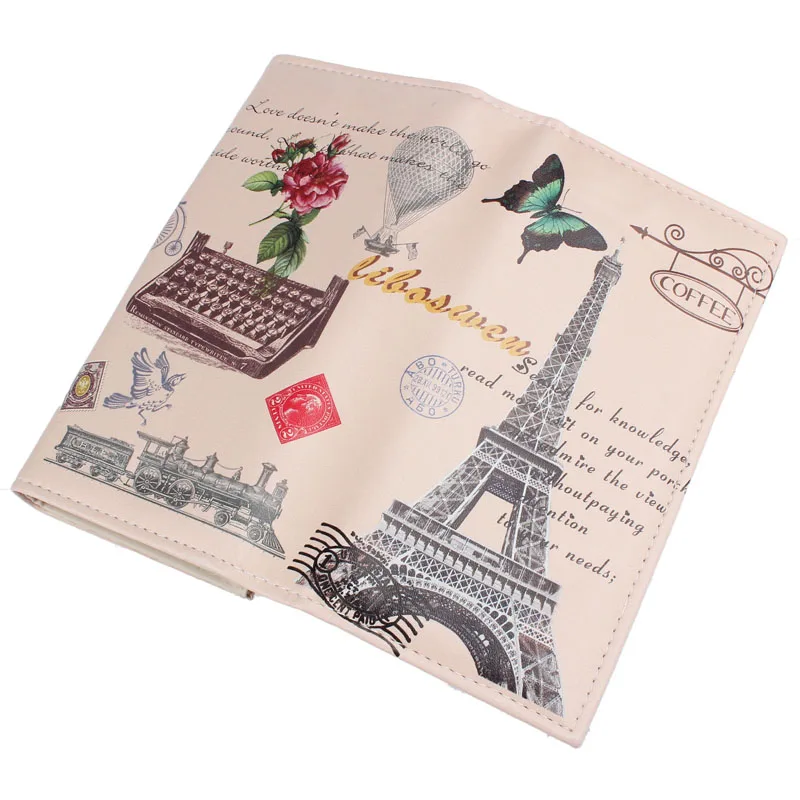 Модные стильные женские кошельки узор бабочки башни Женский Длинный кошелек