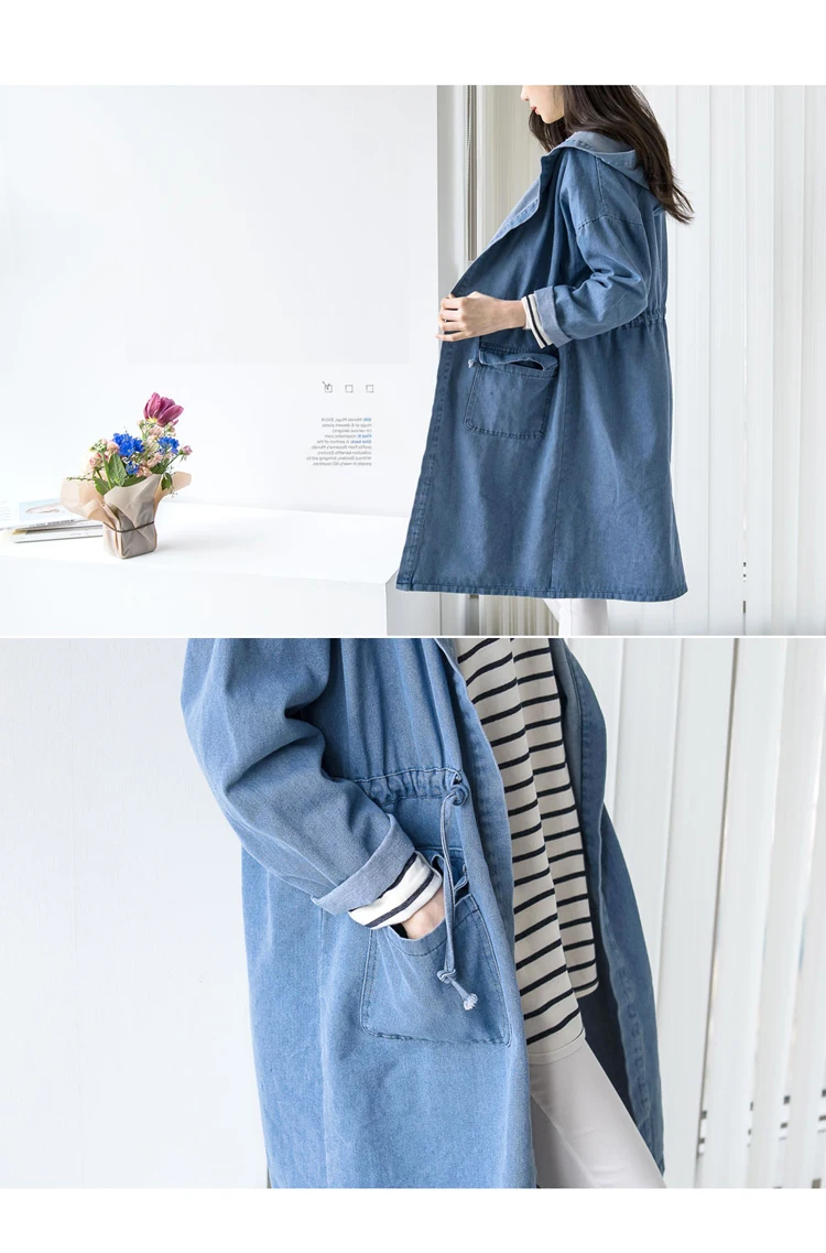 3XL 4XL синий светильник с капюшоном женские джинсовые тренчи Зимние Модные Винтажные длинные пальто джинсы с длинным рукавом размера плюс верхняя одежда
