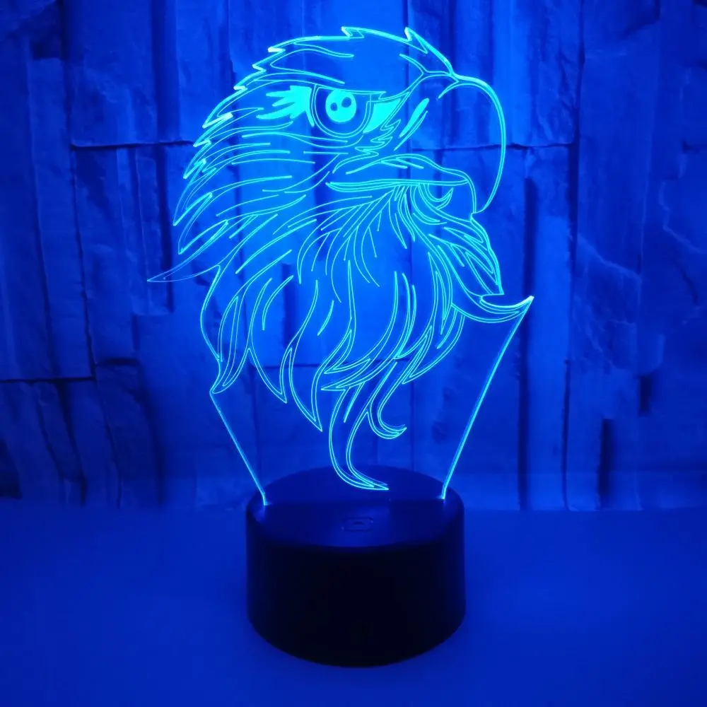 Птица 3d ночник 7 цветов прекрасный мультфильм детские игрушки сенсорный Led