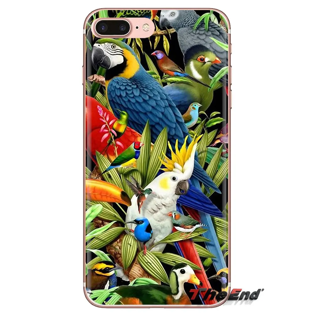 Мягкий прозрачный чехол-сумка для Huawei Mate Honor 4C 5C 5X 6X 7 7A 7C 8 9 10 8C 8X 20 Lite Pro Garden flower Bird