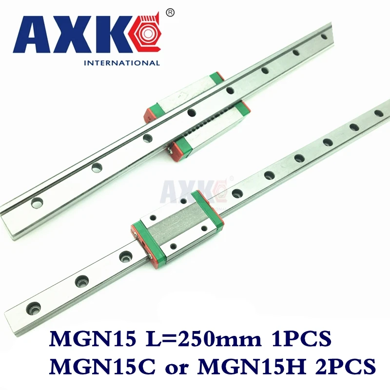 

Linear Rail Cnc Router Parts AXK 1pc 15mm Width 250mm Mgn15 Linear Guide Rail + 2pc Mgn Mgn15c or MGN15H Blocks Carriage Cnc