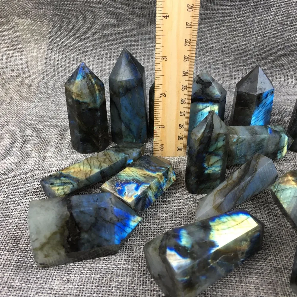 1kg Natural labradorite obelisk quartz crystal wand point healing 15-20pcs | Дом и сад