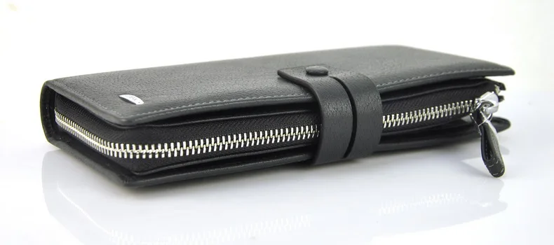 Men Genuine Cow Leather Clutch Wallet Wrist Cellphone Mobile Bag Case Credit Card Holder ID Photo Window Organizer Work Business | Багаж и