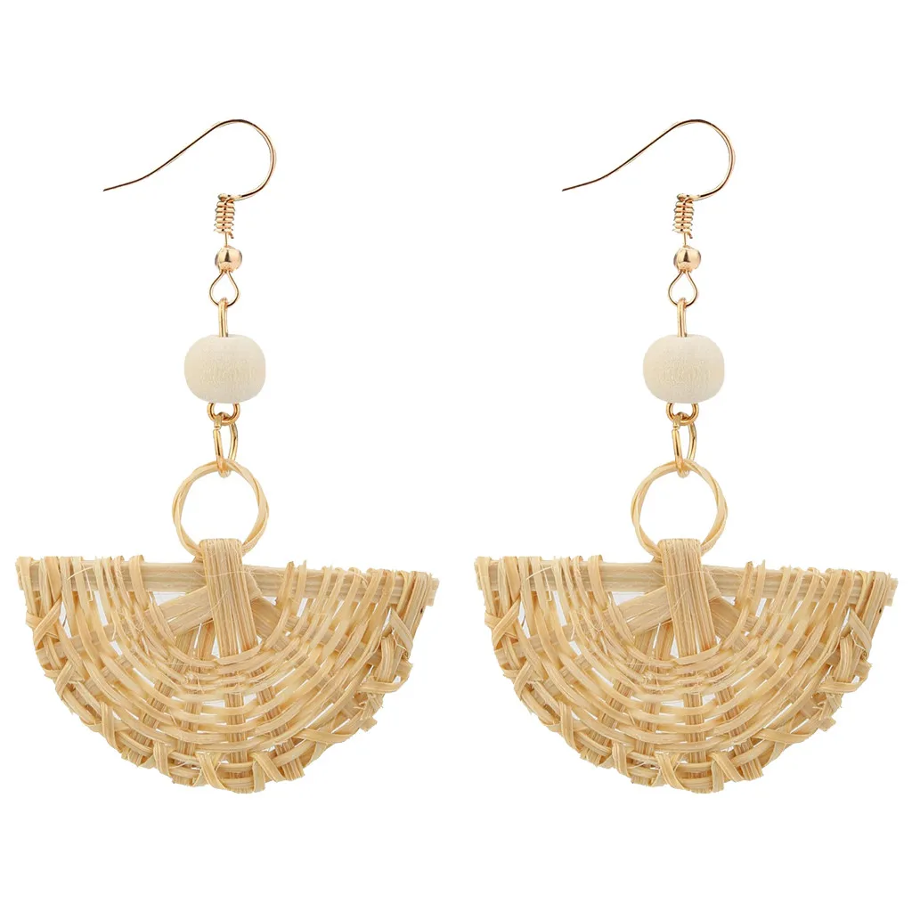 Женские серьги подвески в форме ротанга OTOKY деревянные ручной работы ювелирные