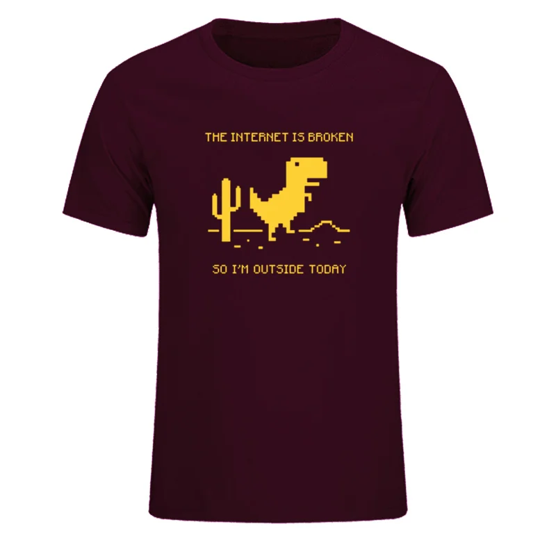 Мужская хлопковая футболка с круглым вырезом забавная Футболка принтом Интернет