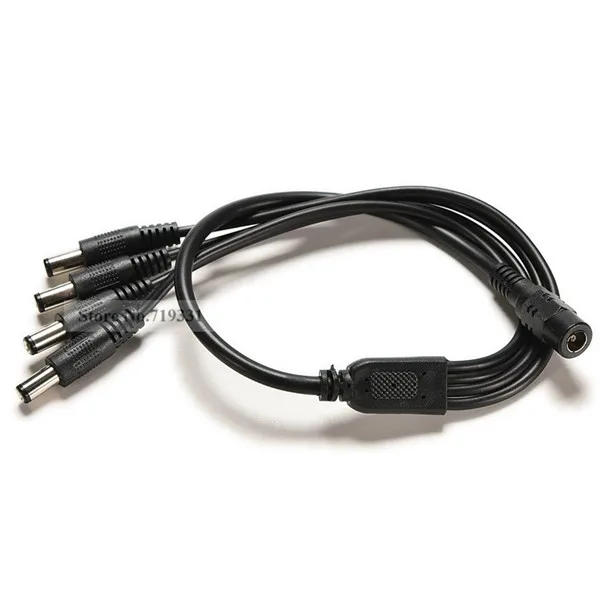 1PC DC 12V 1 Female to 4 Male CCTV Security Camera Power Supply Adapter Cable 2.1mm x 5.5mm Y Splitter Connector Cord | Обустройство