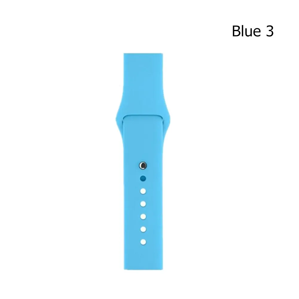 blue Классический спортивный силиконовый ремешок для Apple Watch серии 5 4 3 2 мягкий сменный ремешок для iWatch 38 42 мм ремешок 40 44 мм браслет - Цвет ремешка: blue