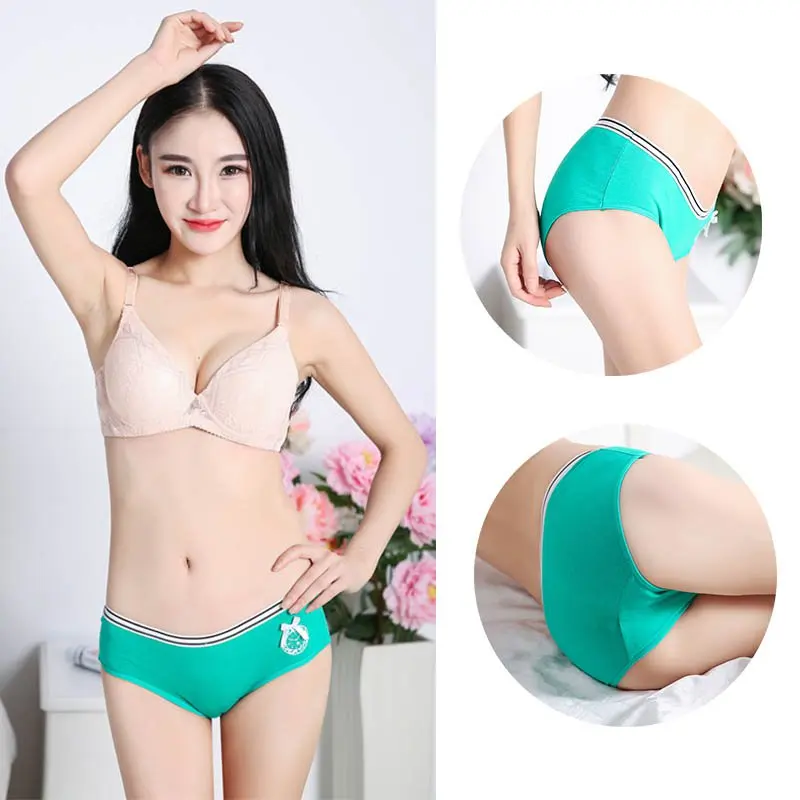 Женские хлопковые кружевные трусы с низкой талией нижнее белье бантом