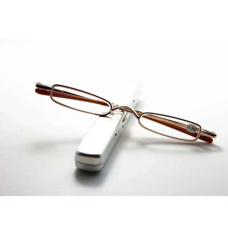 Очки для чтения в металлической оправе мужчин и женщин ультралегкие с чехлом |