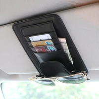 universal car auto visor organizer holder pu leather case for card glasses car accessories sun visor organizador car styling