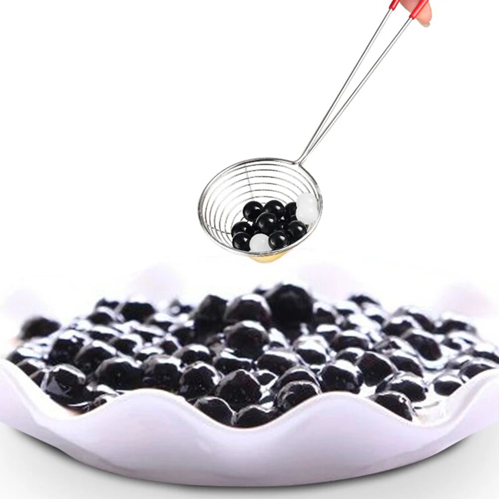 Красная ручка из нержавеющей стали жемчужный молочный чай дуршлаг горячий