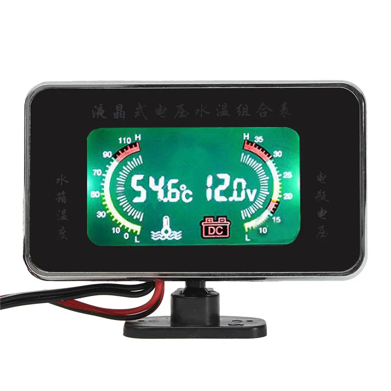 Термометр Вольтметр 12 V/24 V для двигателя автомобиля ЖК-дисплей цифровой Дисплей Панель Температура воды метр-40~ 85C