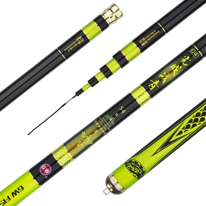 19 Tone Superhard Fishing Rod De Pesca Caibon Taiwan Hand Sticks Ultralight Black Pit Pole Equipment | Спорт и развлечения