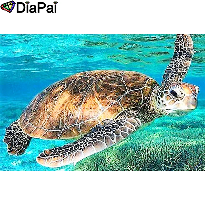 

DIAPAI 100% Full Square/Round Drill 5D DIY Diamond Painting "Animal sea turtle" Diamond Embroidery Cross Stitch 3D Decor A18946