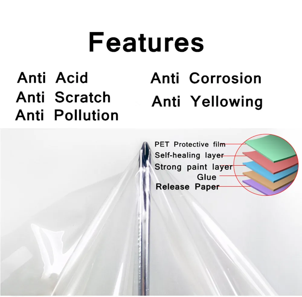 Car Styling TPH Transparent Paint Protective Film Invisible Air-Release Channel PPF Sticker Decals 152cm x 300cm/60&quotx118&quot |