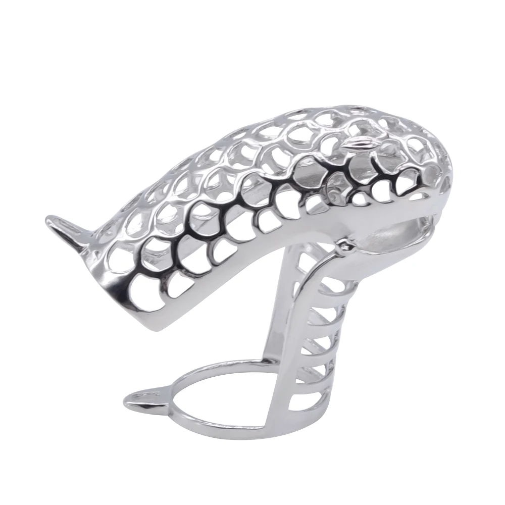 Высококачественная клетка для пениса DOMI Кобра из нержавеющей стали мужское