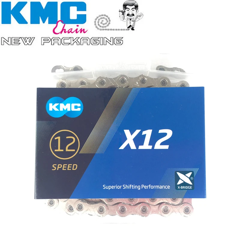 KMC X12 серебро MTB горный велосипед цепь для дорожного велосипеда 126L 12 скоростные Волшебные звенья с оригинальной коробкой для Shimano SRAM Campagnolo